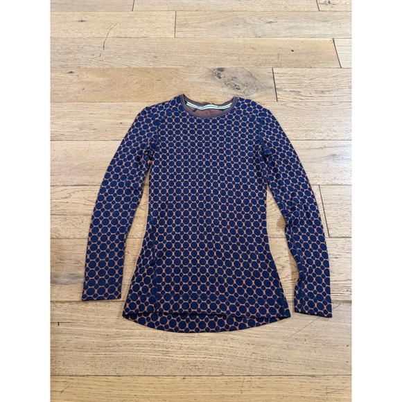 Smartwool Merino Wool Long Sleeve Top Circle Print Women's Medium - Picture 1 of 9